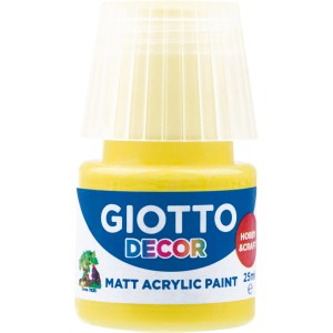 Giotto Decor Acrylfarbe Gelb, 25ml, matte Acrylfarbe für Hobby und Dekoration.