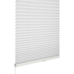 Weißes Schöner Wohnen Plissee Milla, 60x130 cm, für Fenster, blickdicht und lichtdurchlässig.