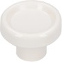 Weißer Siro Möbelknopf (Ø 28mm) aus Kunststoff für Möbelgriffe.