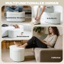 Cremeweiße HOMCOM Sitzbank mit Stauraum, gepolstert in Samtoptik. Vielseitig als Fußhocker, Schuhbank oder Bettbank nutzbar.