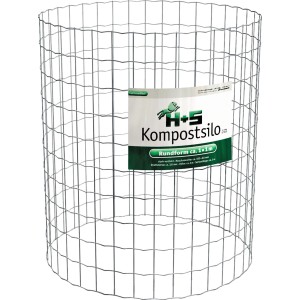Rundes Kompostsilo aus verzinktem Draht, 1 m hoch, 1 m Durchmesser.