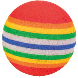 Jollypaw Spielball für Katzen, ø 3,5-4 cm, mehrfarbig gestreift.