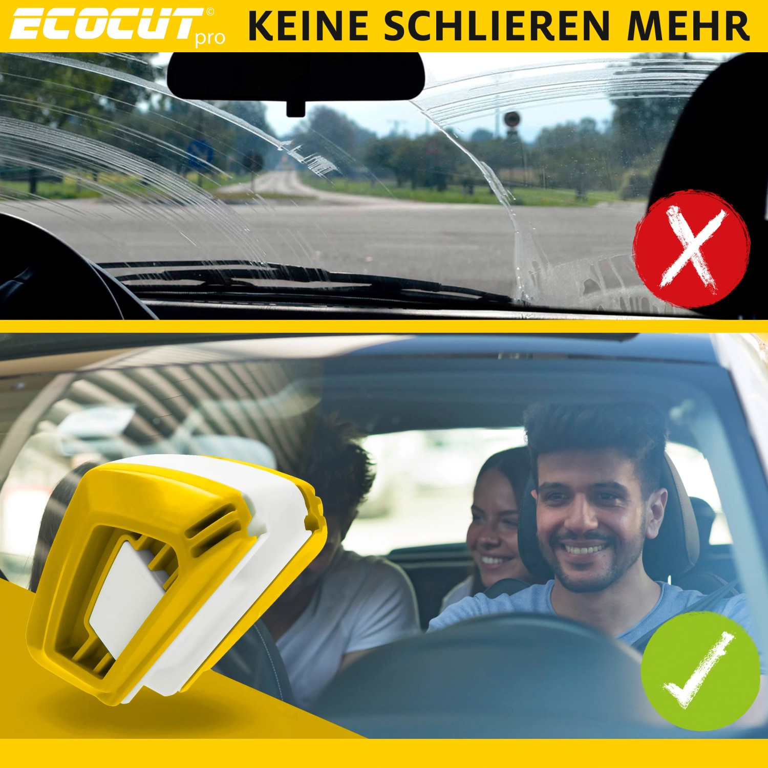 ADAC Scheibenwischer-Schneider EcoCut für klare Sicht, verlängert die Lebensdauer der Wischerblätter.
