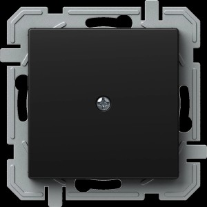 Tem Blindabdeckung Logiq Flat in Schwarz für Schalterserien.