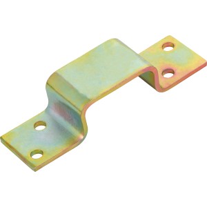 Gelb verzinkte Riegelschlaufe, 34x16mm, zur Aufnahme eines Riegels, geeignet für den Außenbereich.