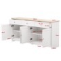 okwish Sideboard mit 4 Türen 3 Schubladen Wohnzimmer Esszimmer 160x37x75cm Weiß_5