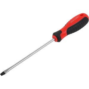 Schraubendreher Schlitz, 6,5 mm x 150 mm, mit rot-schwarzem Griff.