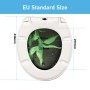 Weißer Sinobath Duroplast WC-Sitz mit glänzendem Bambus-Motiv und Absenk-Automatik, Maße sichtbar. EU Standardgröße.