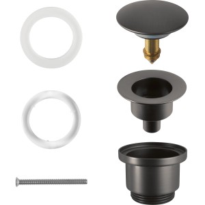 baliv Push Ventil PV-3470 Gun Metal, Auslaufventil mit Einzelteilen.