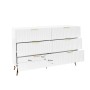 okwish Sideboard mit Schubladen Stauraum Wohnzimmer Elegant Modern 120x77x40cm Weiß_5