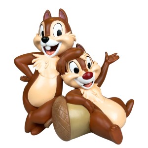 Disney Gartenfigur Chip und Chap auf Eichel, Dekoration für Garten und Terrasse.