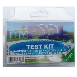 myPOOL Testgerät für Sauerstoff & pH im Poolwasser. Transparentes Kit zur Bestimmung der Wasserwerte. Pool Reiniger.