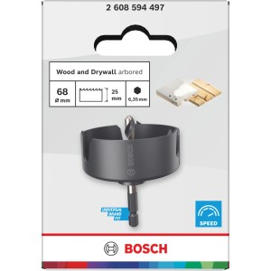 Bosch Lochsäge Wood and Drywall mit Aufsteckhalter Ø 68 mm x 27 mm Grau