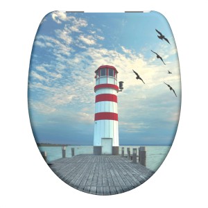 Schütte WC-Sitz Lighthouse mit Leuchtturm-Motiv und Absenkautomatik.
