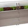 Juwel Hochbeet Timber Komplett-Set aus Kunststoff in Holzoptik mit Thermohaube und Bepflanzung.