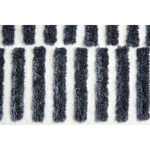 Schöner Wohnen Badteppich Barbados mit grauen Linien auf weißem Grund, ca. 60x90 cm.