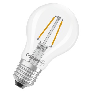 Osram E27 LED-Lampe in Glühlampenform, 1,8W, klar. Energiesparendes Leuchtmittel für vielseitige Anwendungen.