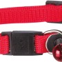 Rotes Trixie Katzenhalsband aus Nylon mit Adresslasche und Glöckchen.