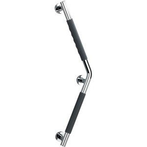 Wenko Wandhaltegriff Secura, 135° Winkel, 37x37cm, schwarz, für mehr Sicherheit im Bad.