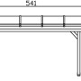 Technische Zeichnung: Skan Holz Terrassenüberdachung Ancona, Maße 541 x 300 cm.