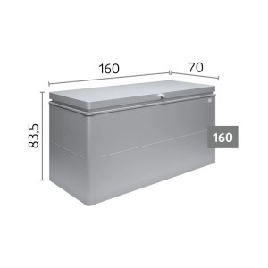 Biohort Loungebox 160 dunkelgrau-metallic, regenwasserdichte Universalbox für Sitzkissen und Gartenzubehör.