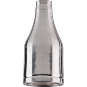 Stahlfarbene E27 Lampenfassung für Retro-Look, kombinierbar mit Textilkabel.