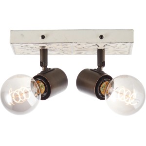 Brilliant Spot Vagos 2er, schwarz-weiße Deckenleuchte mit zwei Strahlern und Vintage Design.