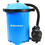 Steinbach Filteranlage Active Balls 75: Blaue Sandfilteranlage mit Pumpe und Schlauch.