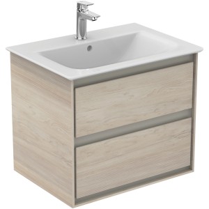 Ideal Standard Connect Air Waschbeckenunterschrank, Pinie, 60 cm breit, mit zwei Schubladen.