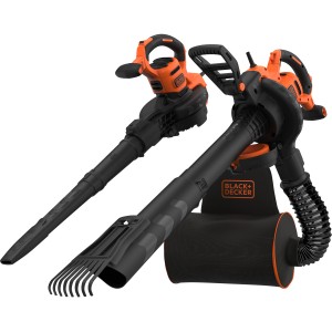 Black+Decker Elektro-Laubsauger BEBLV301, 3000 W, 3-in-1: Sauger, Bläser und Häcksler.