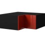Feldmann-Wohnen Eckaufsatzschrank Brerra, schwarz mit karminroter Hochglanz-Front, 2-türig, leicht geöffnet. Moderner Küchenschrank.