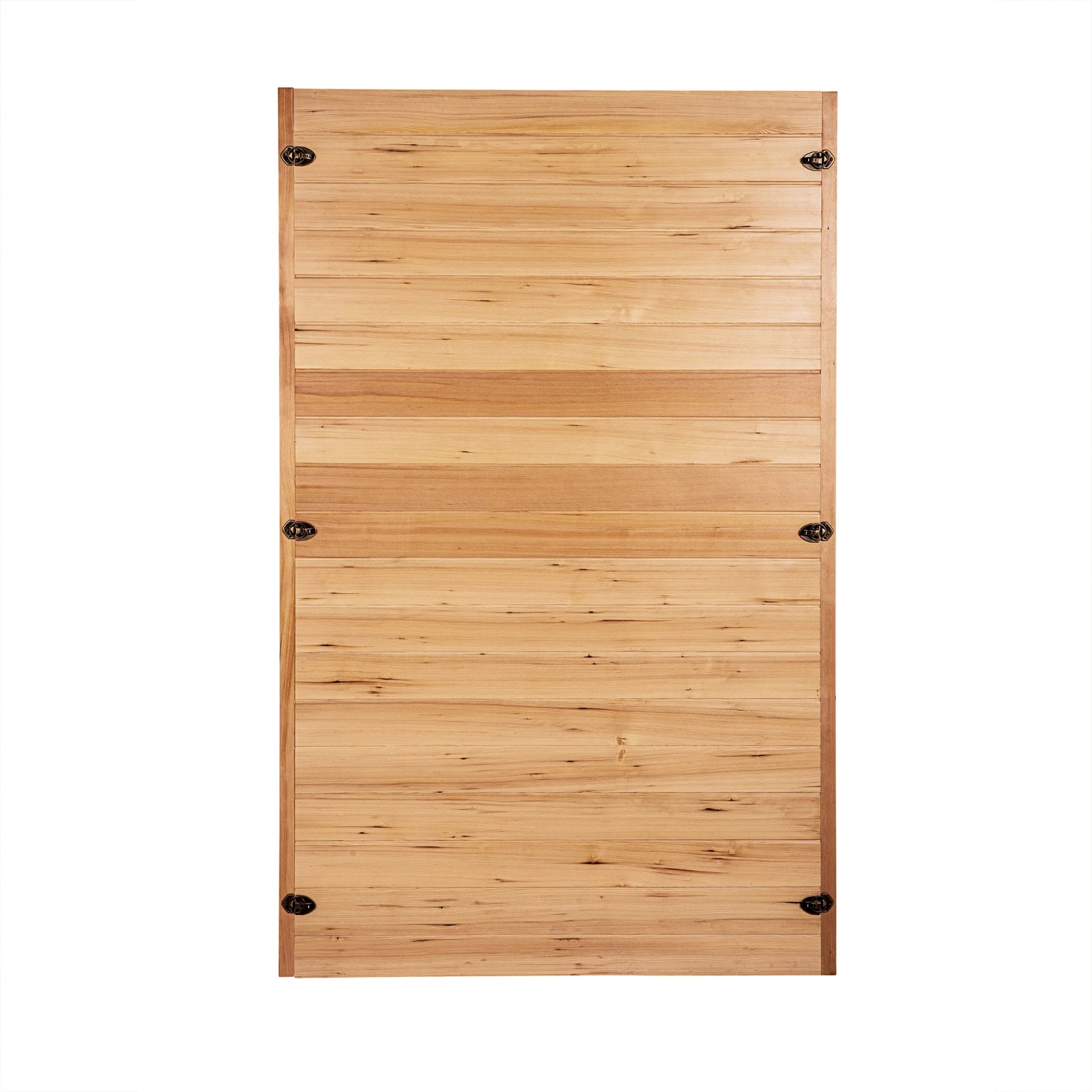 Detailansicht der Rückwand der Redsun Deluxe Infrarotkabine aus Tannenholz.