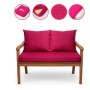 Setgarden Bankkissen-Set, rose, für 2-Sitzer Gartenbank: Sitzkissen und 2 Rückenkissen.