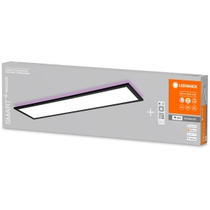 Ledvance Planon Plus LED-Deckenleuchte, schwarz, mit Fernbedienung, smarte Lichtsteuerung.