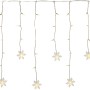 LED-Vorhang Schneeflocke mit 100 warmweißen LEDs und transparentem Kabel für winterliche Dekoration.