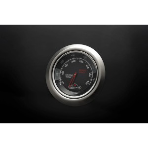 Detailaufnahme des ACCU-PROBE™ Deckelthermometers am Napoleon Gasgrill Legend-365DSIBPK-DE.