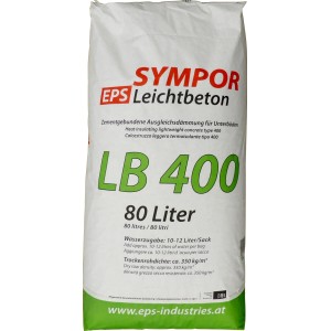 Sack EPS Sympor Leichtbeton LB 400 für Trockenschüttung und Ausgleichsdämmung.