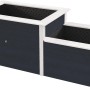 Anthrazitfarbenes Weka 2-Stufen-Hochbeet aus Holz, 205x79x81 cm, mit zwei Ebenen und weißem Rahmen.