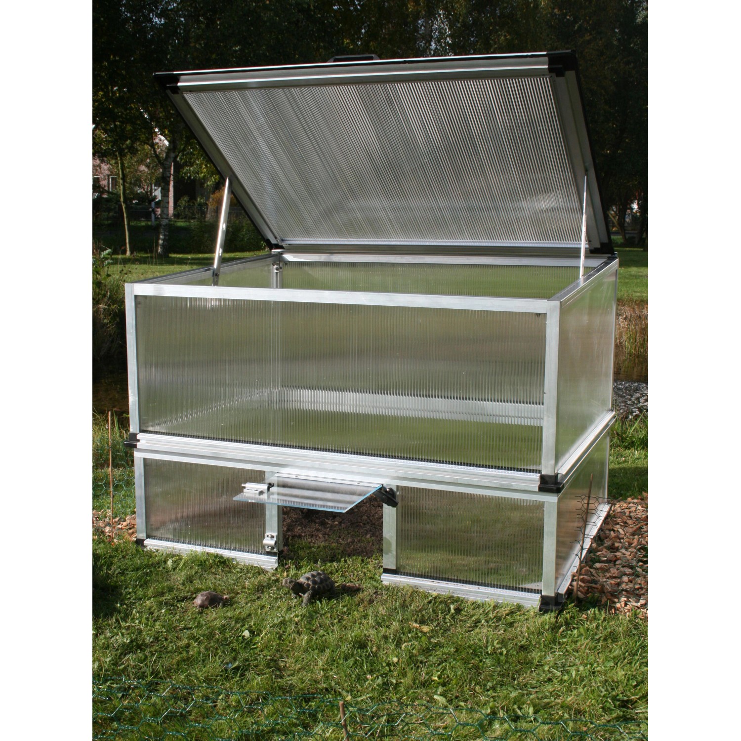 KGT SchildkrötenUnterbau für Frühbeet Premium 200, 25 cm x 200 cm Alu