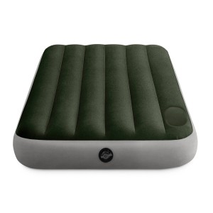 Intex Dura-Beam Luftmatratze, Twin-Größe, grün beflockte Oberfläche, für Camping & Gäste.