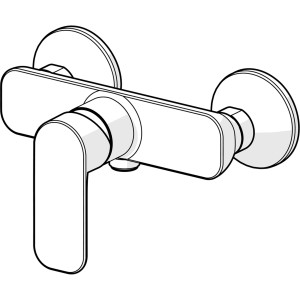 Hansa Brausebatterie Basic 5545, Einhebelmischer in Chromoptik.