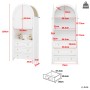 okwish Aufbewahrungsschrank mit Schubladen Türen Regal Wohnzimmer 70x35x180cm Weiß_5