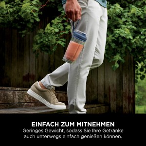 Kabelloser Ninja Mixer Blast Max in Blau, ideal für Smoothies unterwegs.