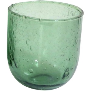 Grünes Boltze Windlicht Boble, 12 cm, aus Glas mit Lufteinschlüssen.