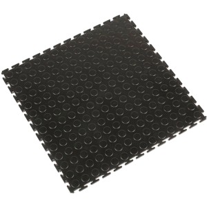 PVC Bodenbelag Tough Lock Eco, Noppenoptik, 50x50cm, 4er Pack, geeignet für Werkbänke.