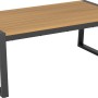 Beistelltisch der Loungegruppe Folkston aus Akazienholz und Aluminium.