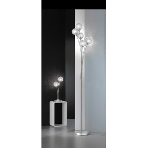 Paul Neuhaus Womble Design-Stehlampe mit sechs Halogen-Leuchten in Kugelform.