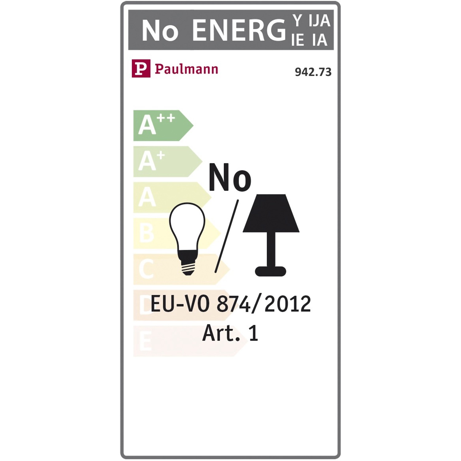 Paulmann Plug & Shine Energielabel mit Energieeffizienzklasse. Außenbeleuchtung.