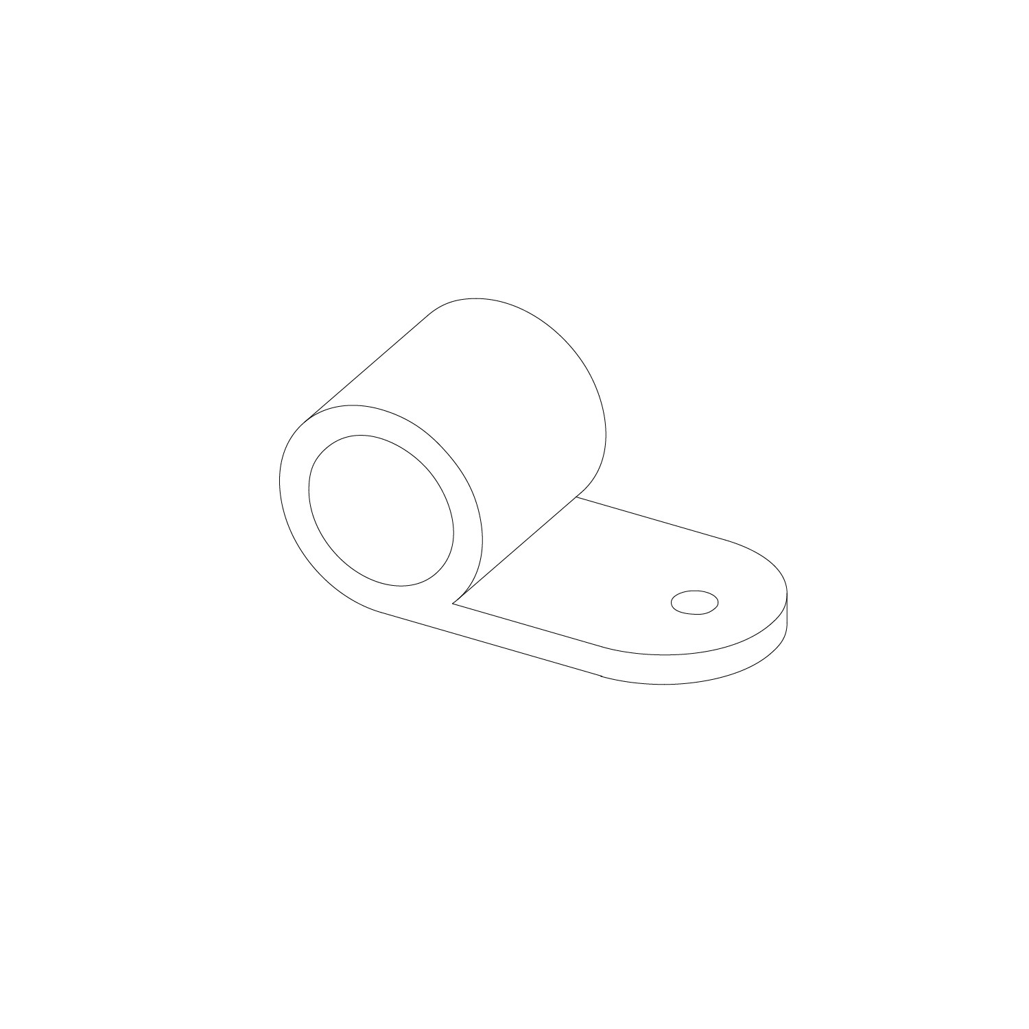 Silberner Befestigungsring verzinkt für 2,7 cm Stahlrohre zum Möbelbau.