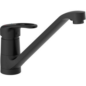 Schwarze Schütte Küchenarmatur Grande, Einhebelmischer mit hohem Auslauf.